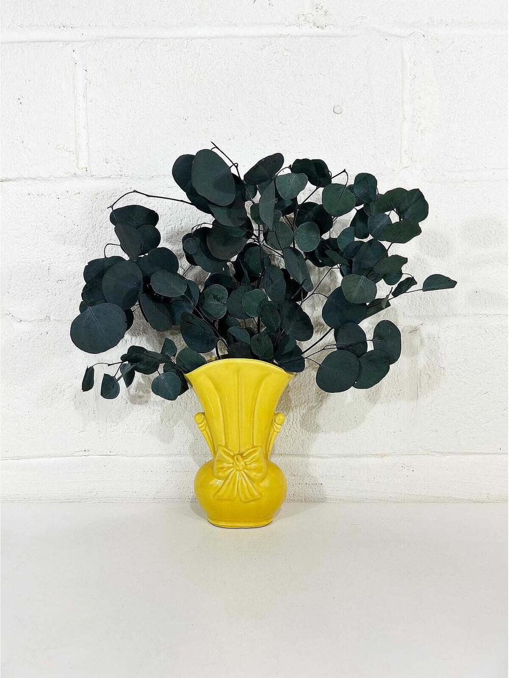 Butter Yellow Bow Vase 1940s Shawnee Buttercup Glazed Ceramic Home Cottagecore